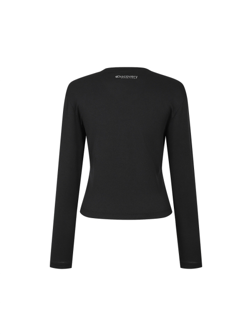 Женская быстросохнущая футболка с длинным рукавом (BLACK)