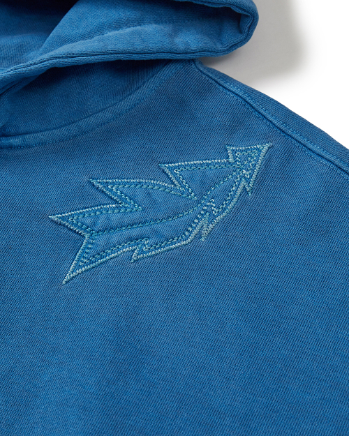 Garment dyed button худи / Pigment blue