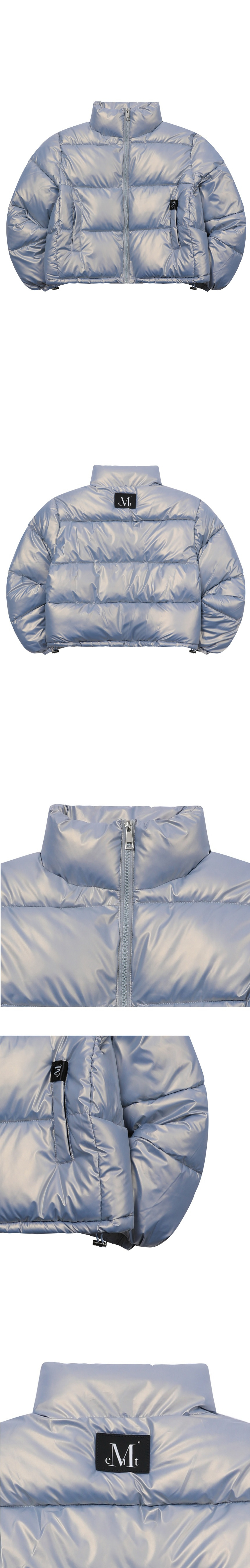 MUSINSA | MUCENT Shani Leather Wappen Glossy Crop Padding (2