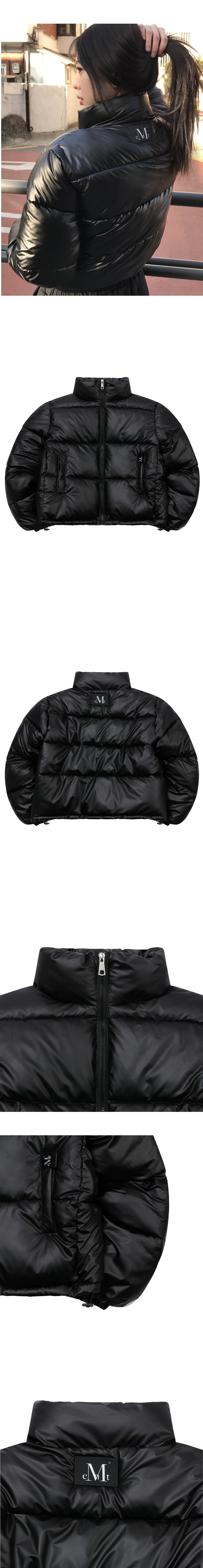 【MUCENT】SHANNIE LEATHER WAPEN GLOSSY CROP PADDING MUSINSA | MUCENT Shani Leather Wappen Glossy Crop Padding (2
