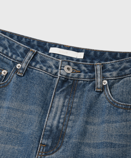 (Женские) Полуширокие джинсы на каждый день_Vintage Blue