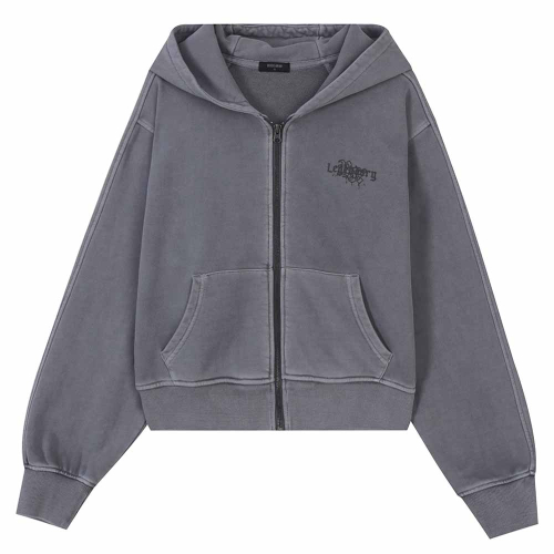 Женское худи на молнии с принтом Charcoal Grey