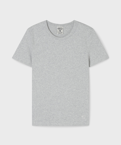 [Calligirl] Ribbed Short Sleeve T-shirt / WHRAG2421F