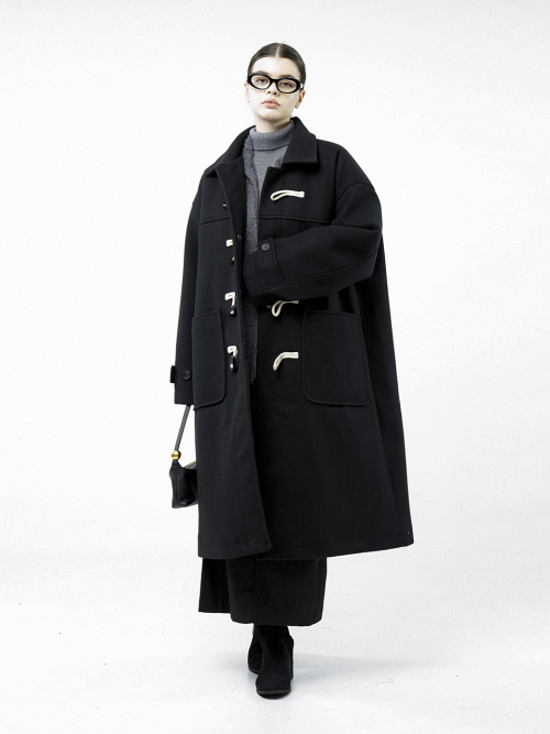 Oversized Snap Duffel Пальто - Черный /W244OT01BK