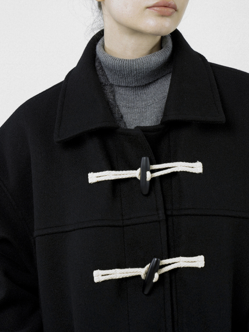 Oversized Snap Duffel Пальто - Черный /W244OT01BK