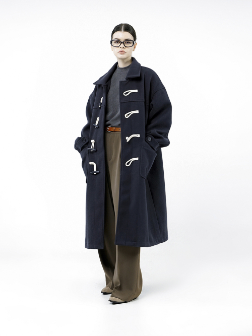 Oversized Snap Duffel Пальто - Темно-синий /W244OT01NY