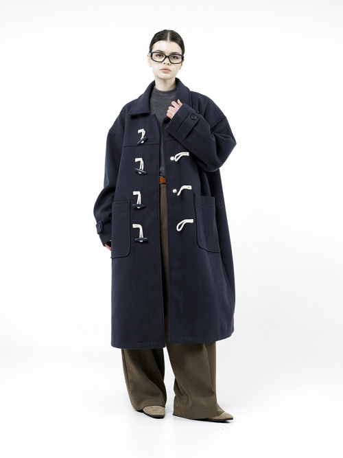 Oversized Snap Duffel Пальто - Темно-синий /W244OT01NY