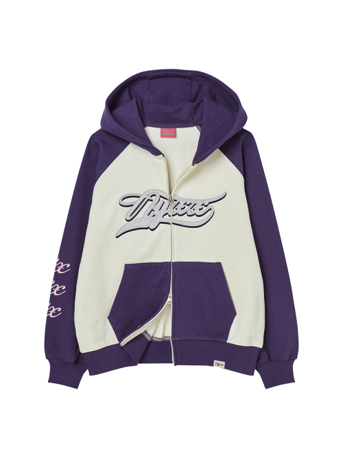 COLOR BLOCK FLOW HOOD ZIP-UP PURPLE