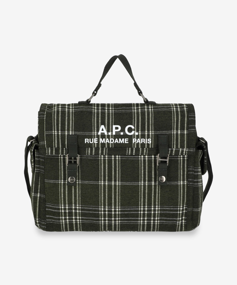 ★A.P.C.★ Recuperation Vesace Tote Bag Dark Khaki PSAKQH619 A.P.C. Recuperation Heavy Canvas Tote Bag in Khaki A.P.C.
