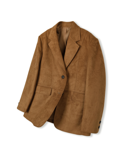 Divide однобортный замша блейзер [CAMEL BROWN]