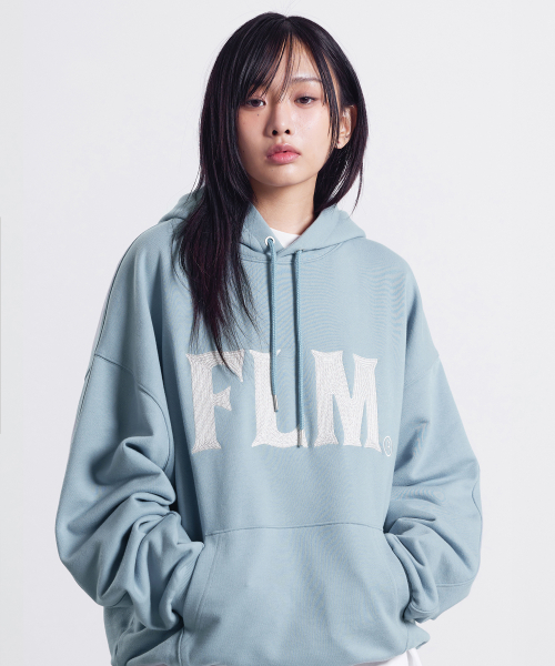 FLM стич-лого худи — Sky Blue