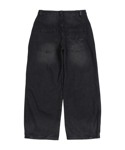 TCM starfish denim pants (black)
