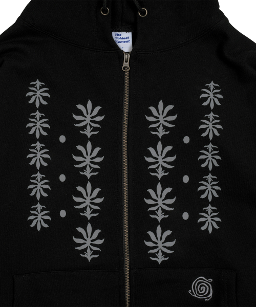 TCM ethnic hooded zip-up (black)