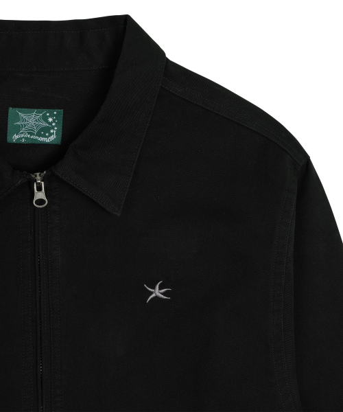 TCM washed mini logo jacket (black)