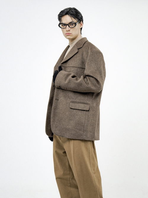 Daddy Wool Blazer Jacket - Brown /M24OT02BR