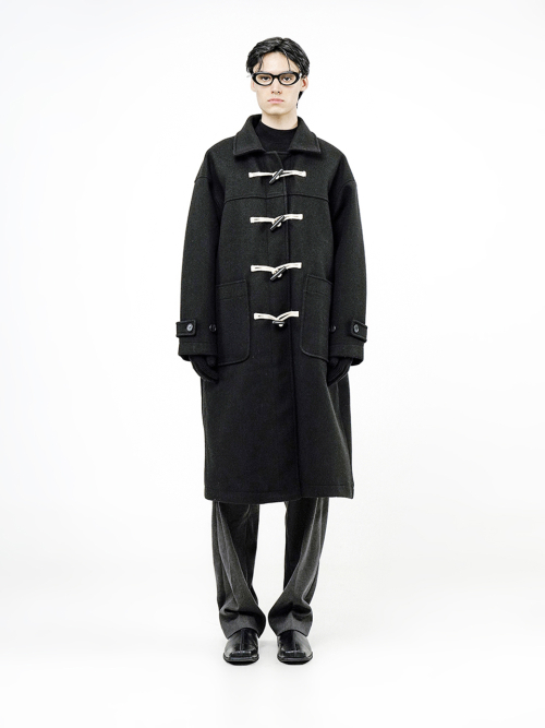 Oversized Snap Duffel Coat - Black /W244OT01BK-M