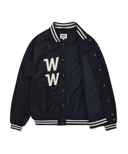 Нейлоновая графическая varsity куртка — Dark Navy