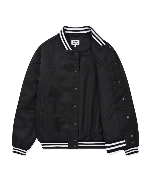 Нейлоновый бомбер varsity, Black
