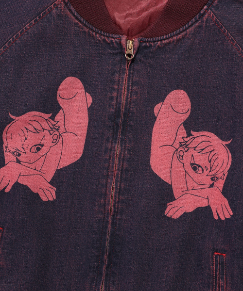 NEW HEAVEN DENIM SOUVENIR JACKET_RED(NG2FSUJ201A)