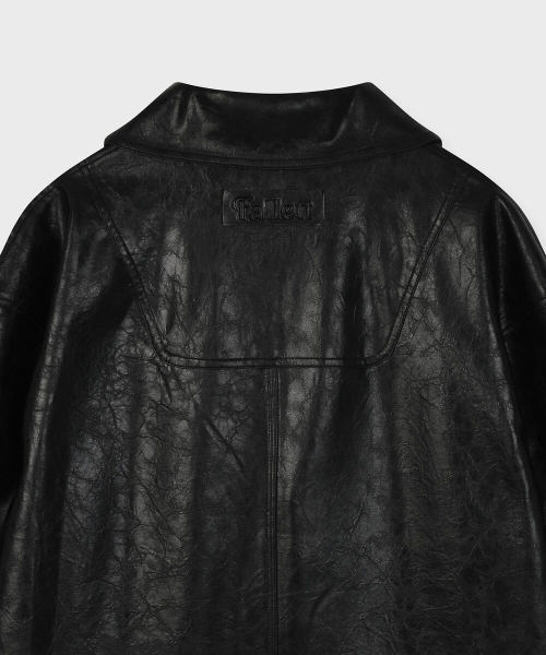 Кожаная куртка оверсайз Black