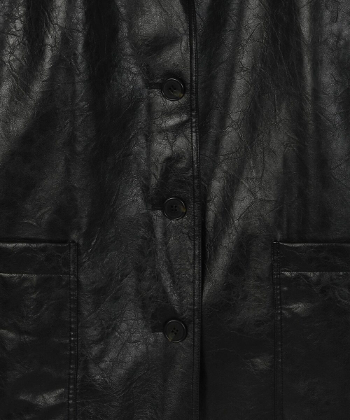 Кожаная куртка оверсайз Black
