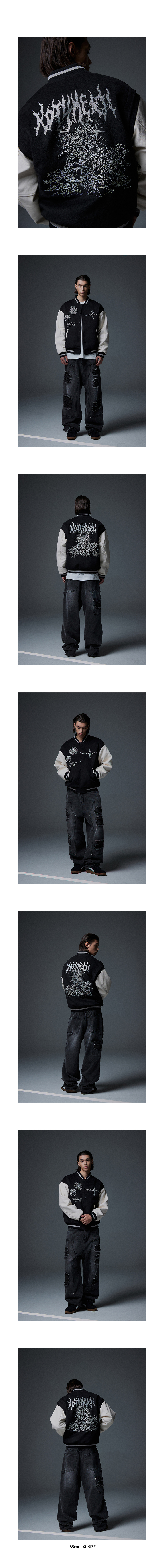 【NOT4NERD】Athena ヴァーシティ ジャケット - ブラウン MUSINSA公式 | NOT4NERD Athena Varsity Jacket - Black