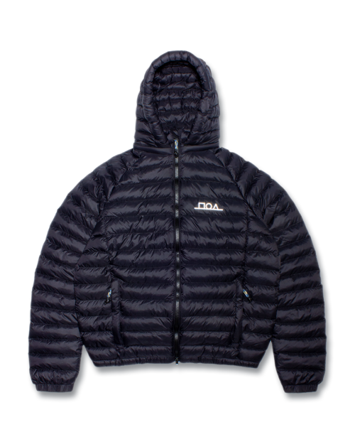 Geometric Logo Light Weight Puffer Jacket — Black