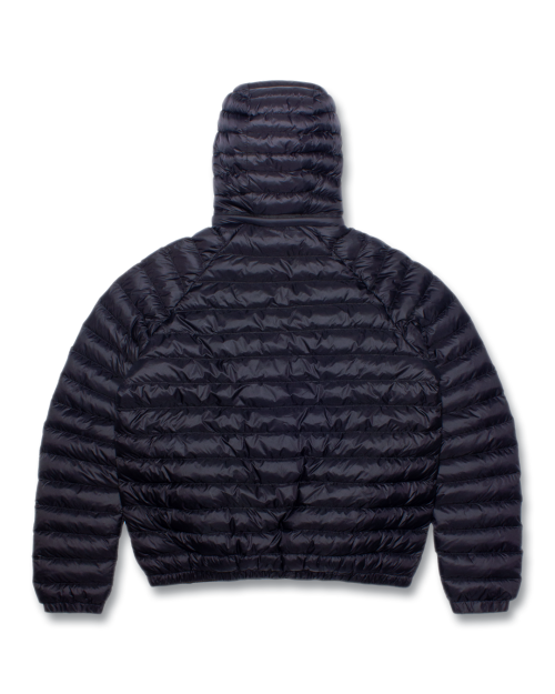 Geometric Logo Light Weight Puffer Jacket — Black