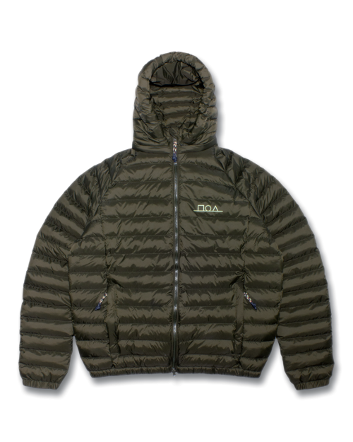 Geometric Logo Light Weight Puffer Jacket - Olive