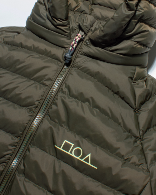 Geometric Logo Light Weight Puffer Jacket - Olive