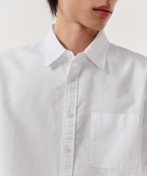 Relaxed Oxford Short Sleeve Shirt [White] thumbnail 3