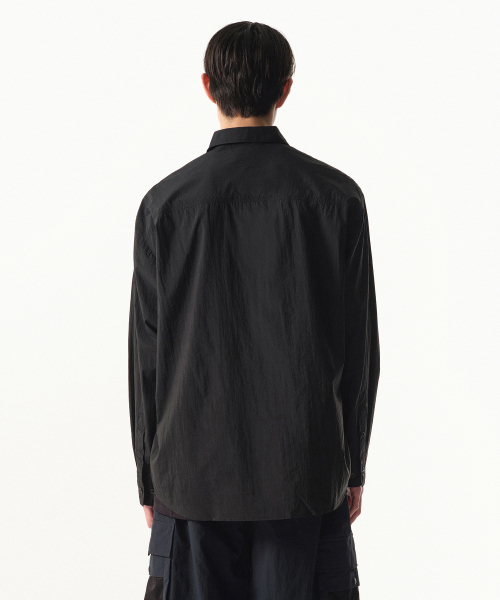 CITY LEISURE LIGHTWEIGHT NYLON OVERSIZE SHIRT [BLACK]