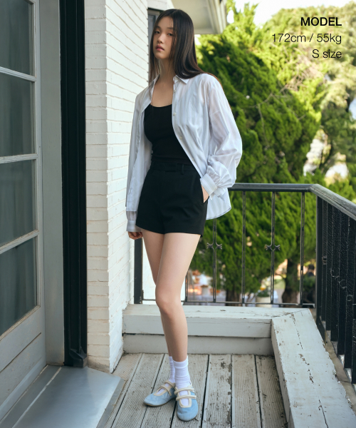 Женская свободная рубашка в полоску [Light Grey]