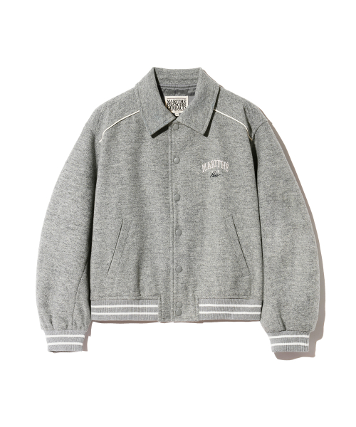 PIPING VARSITY JACKET heather gray