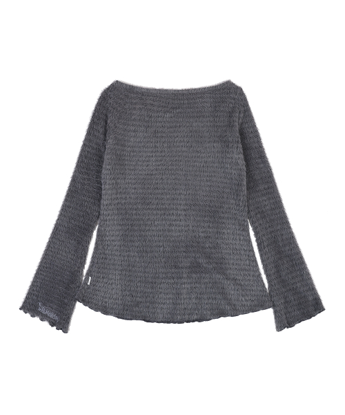 BOATNECK LACE-UP KNIT [CHARCOAL]