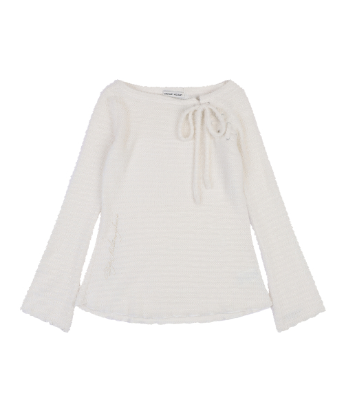 BOATNECK LACE-UP KNIT [IVORY]