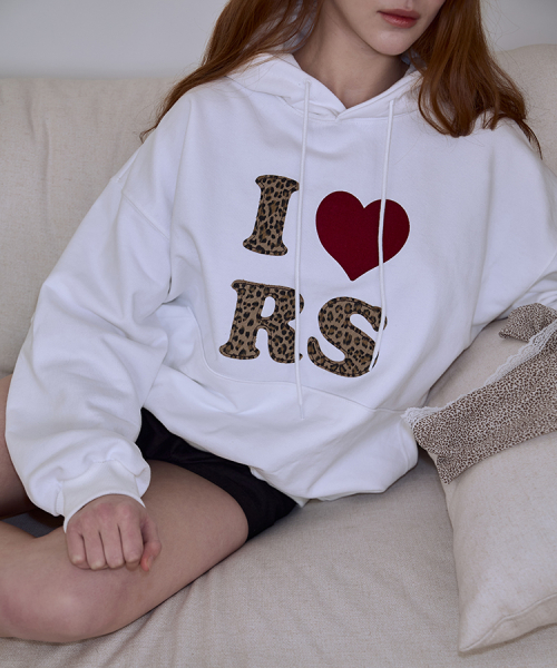 Leopard Heart Hoodie [Ivory]