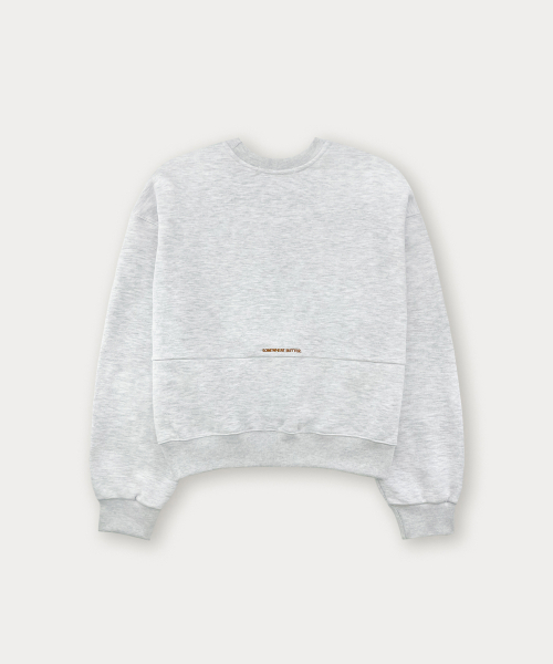 Denim Wave Logo Sweatshirt - White Melange