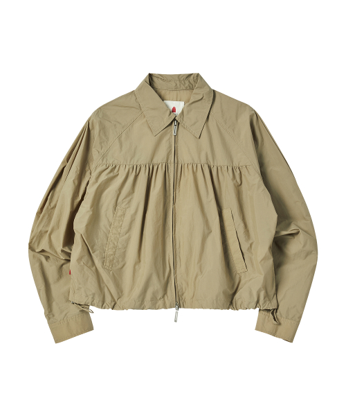 W SHIRRED WINDJUMPER [KHAKI]