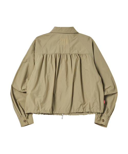 W SHIRRED WINDJUMPER [KHAKI]