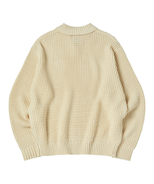WAFFLE COLLAR KNIT [CREAM]