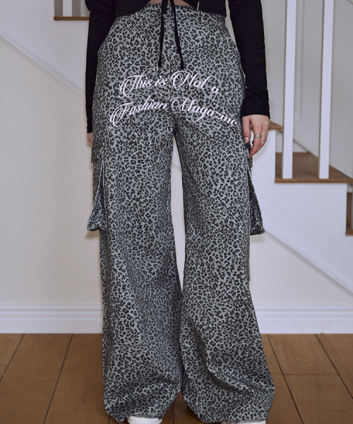 Leopard Wide Pants [Gray]