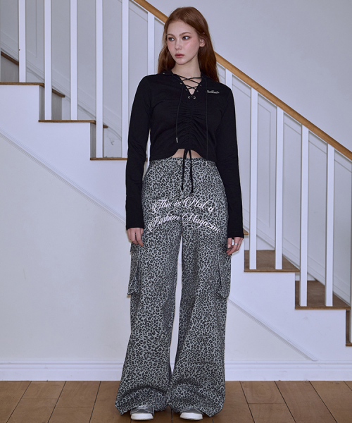 Leopard Wide Pants [Gray]