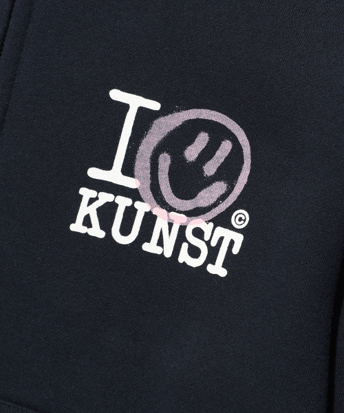 I SMILEY KUNST CROP HOOD ZIP UP_NAVY(IK2FSMM483A)