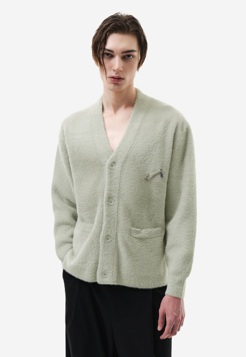 hairy вязаный кардиган lightgrey ZH2KT801LG
