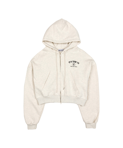 cropped hood zip-up 2color