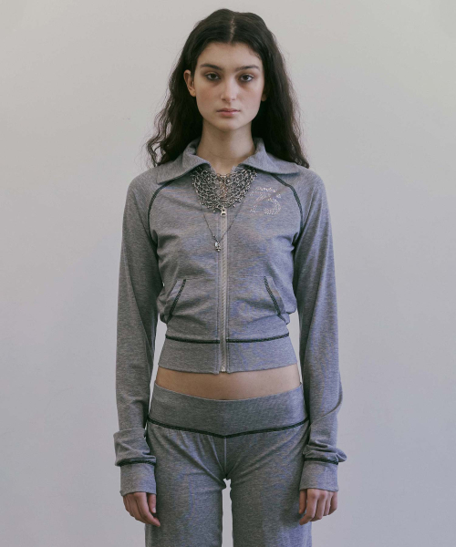 [Sculptor X Ed Hardy] Jersey Track Zip-Up Melange Gray