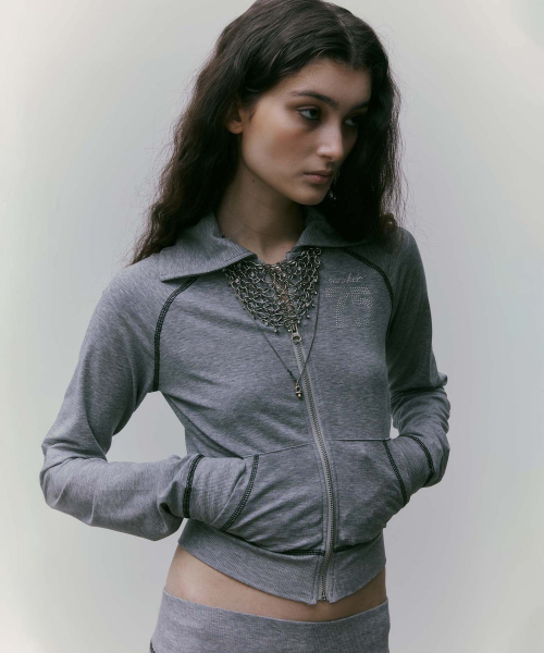 [Sculptor X Ed Hardy] Jersey Track Zip-Up Melange Gray