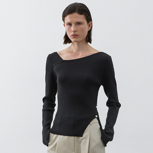 UNBALANCED CUTOUT SLIM LONG KNIT(Z-T-6734)