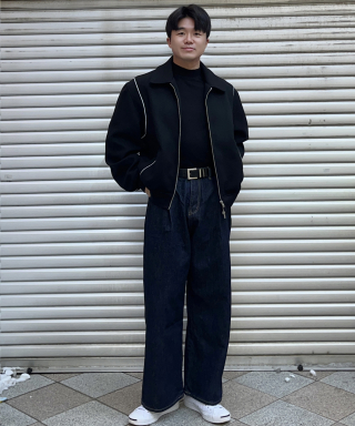 GCLIP ジークリップ ピンタックバルーンフィットワイドデニムパンツ (ダークブルー) 画像 7
